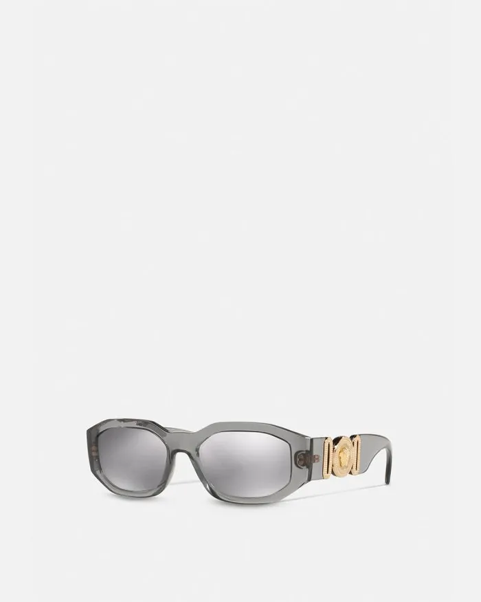 Medusa Biggie Sunglasses Transparent Gray WomenMen Versace Sunglasses