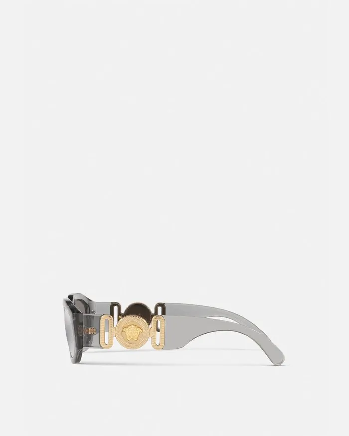 Medusa Biggie Sunglasses Transparent Gray WomenMen Versace Sunglasses