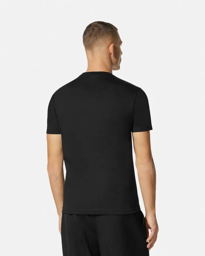 Medusa Cartouche TShirt Black Men Versace TShirts and Polos