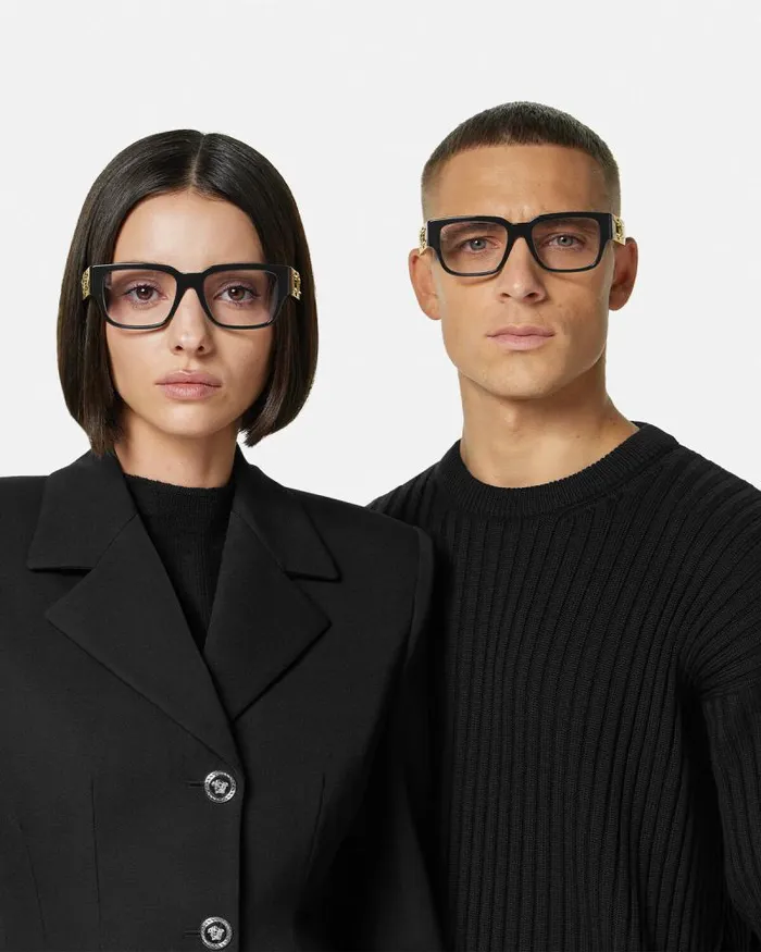 Medusa Deco Squared Glasses Blackgold Women Versace Eyeglass Frames