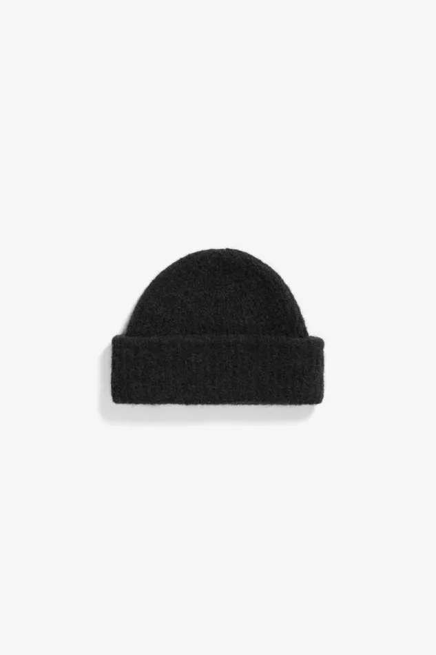 Men Alpaca Wool Short Beanie Black Norse Projects Beanies