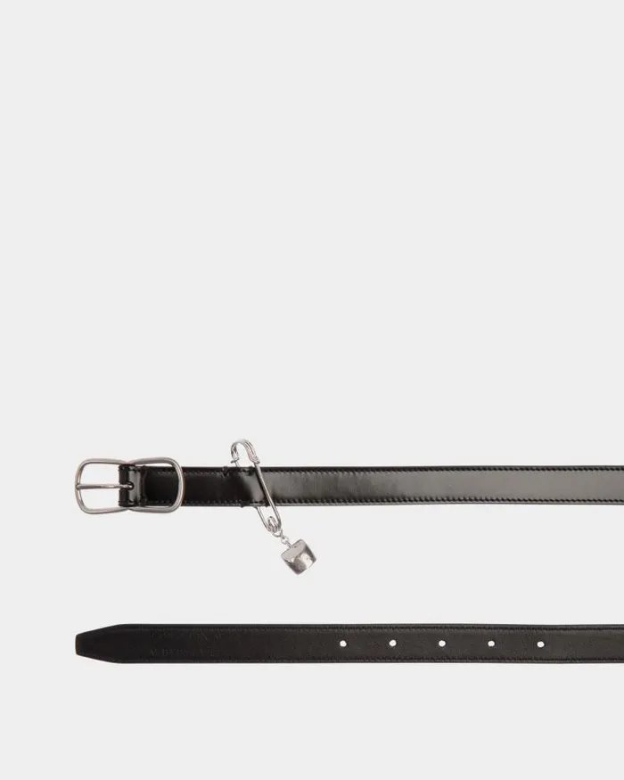 Men Bally Belts Loto Pin 20mm Belt In Black Leather Black Men Bally Belts Loto Pin 20mm Belt In Black Leather Black