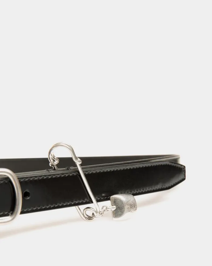 Men Bally Belts Loto Pin 20mm Belt In Black Leather Black Men Bally Belts Loto Pin 20mm Belt In Black Leather Black