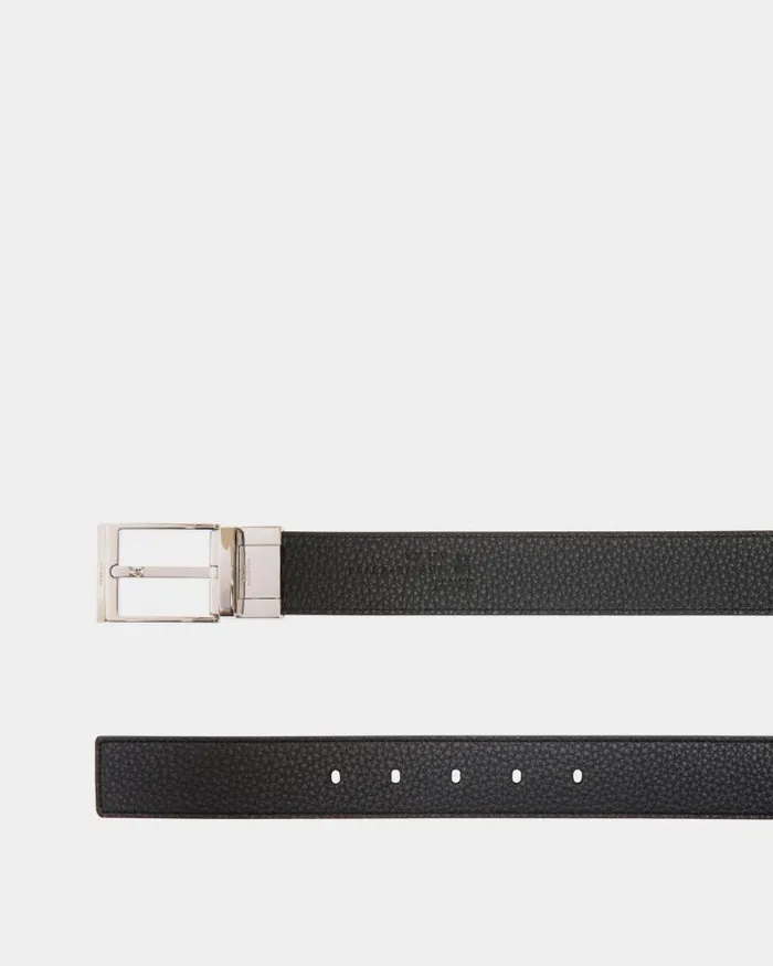Men Bally Belts Shiffie 35mm Reversible And Adjustable Belt In Navy Blue And Black Leather Multicolor