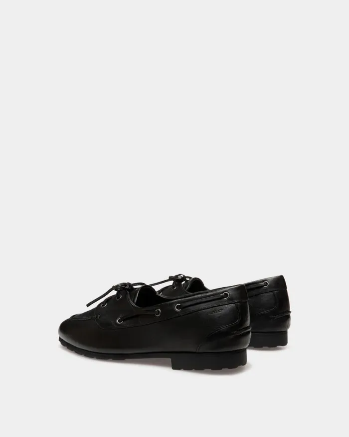 Men Bally Loafers and Moccasins Plume Loafer In Black Leather Black Men Bally Loafers and Moccasins Plume Loafer In Black Leather Black
