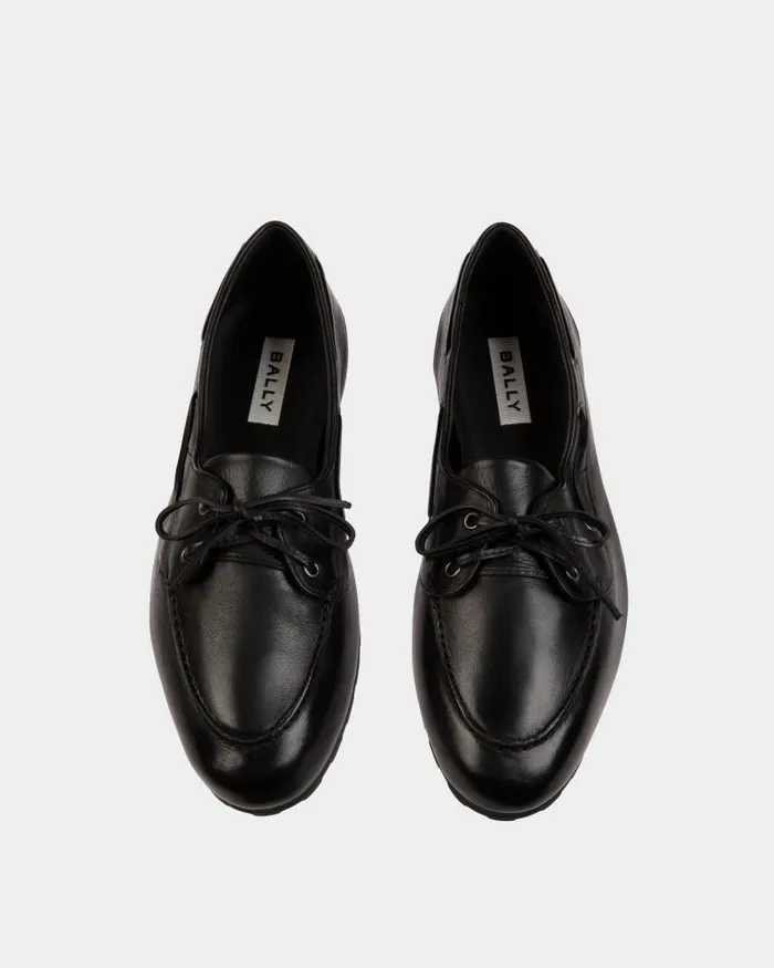 Men Bally Loafers and Moccasins Plume Loafer In Black Leather Black Men Bally Loafers and Moccasins Plume Loafer In Black Leather Black