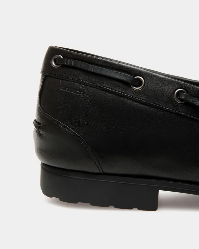 Men Bally Loafers and Moccasins Plume Loafer In Black Leather Black Men Bally Loafers and Moccasins Plume Loafer In Black Leather Black