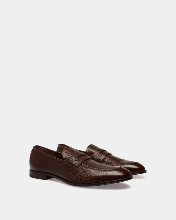 Men Bally Loafers and Moccasins Webb Leather Loafers In Brown Brown Men Bally Loafers and Moccasins Webb Leather Loafers In Brown Brown