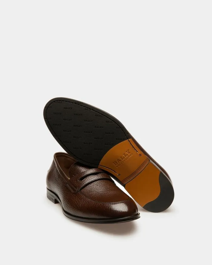 Men Bally Loafers and Moccasins Webb Leather Loafers In Brown Brown Men Bally Loafers and Moccasins Webb Leather Loafers In Brown Brown