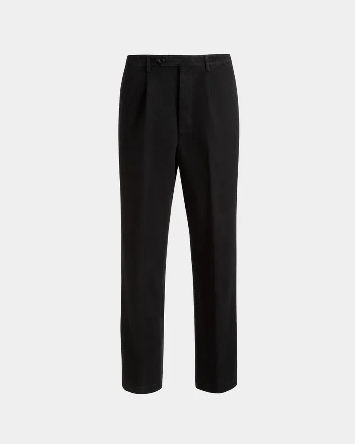 Men Bally Pants Pants In Black Cotton Black