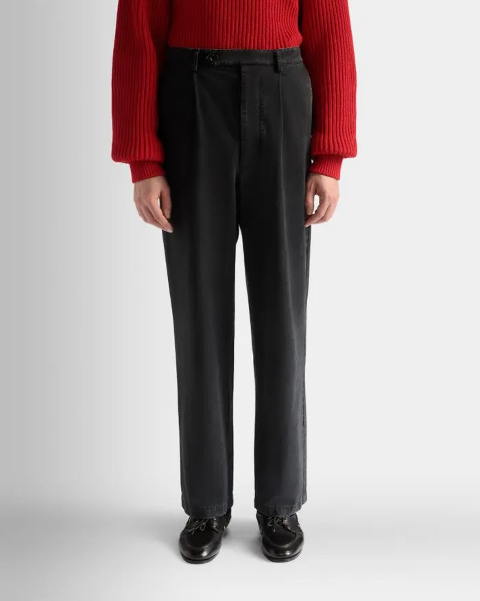 Men Bally Pants Pants In Black Cotton Black Men Bally Pants Pants In Black Cotton Black