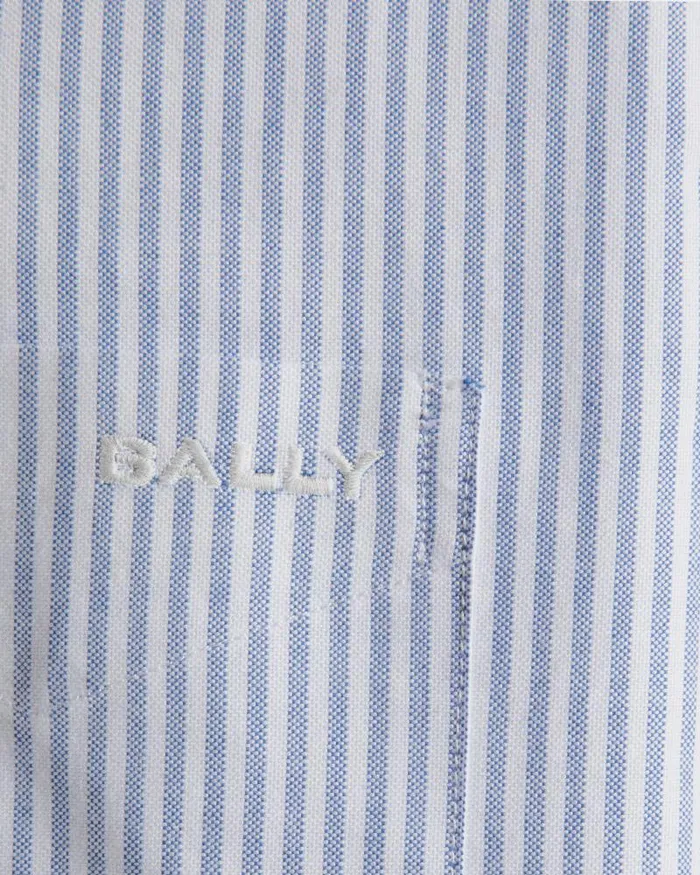 Men Bally Shirts and TShirts Regular Long Sleeve Shirt In Light Blue Cotton Blue Men Bally Shirts and TShirts Regular Long Sleeve Shirt In Light Blue Cotton Blue