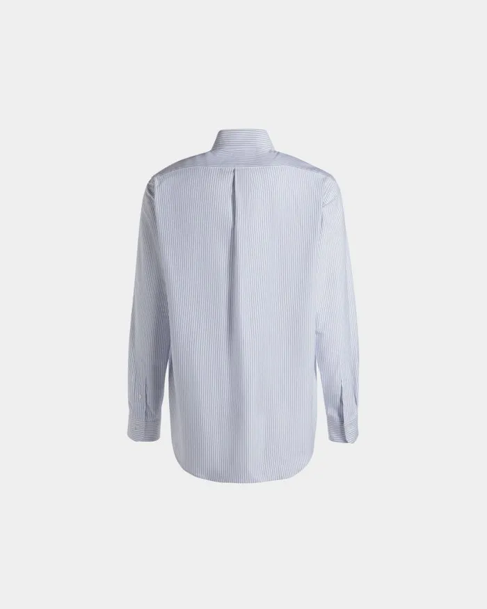Men Bally Shirts and TShirts Regular Long Sleeve Shirt In Light Blue Cotton Blue Men Bally Shirts and TShirts Regular Long Sleeve Shirt In Light Blue Cotton Blue