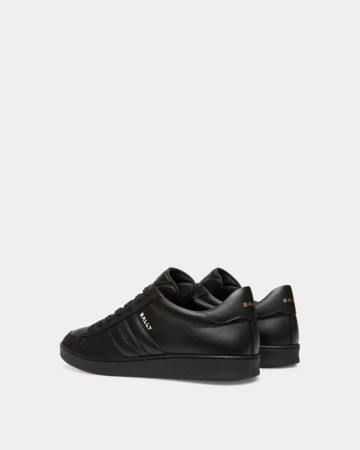 Men Bally Sneakers Tennis Sneaker In Black Leather Black Men Bally Sneakers Tennis Sneaker In Black Leather Black