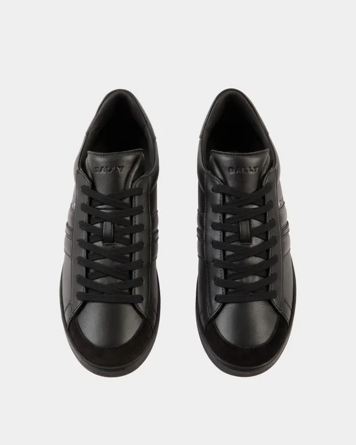 Men Bally Sneakers Tennis Sneaker In Black Leather Black Men Bally Sneakers Tennis Sneaker In Black Leather Black