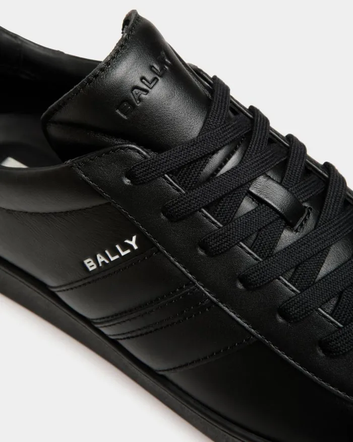 Men Bally Sneakers Tennis Sneaker In Black Leather Black Men Bally Sneakers Tennis Sneaker In Black Leather Black