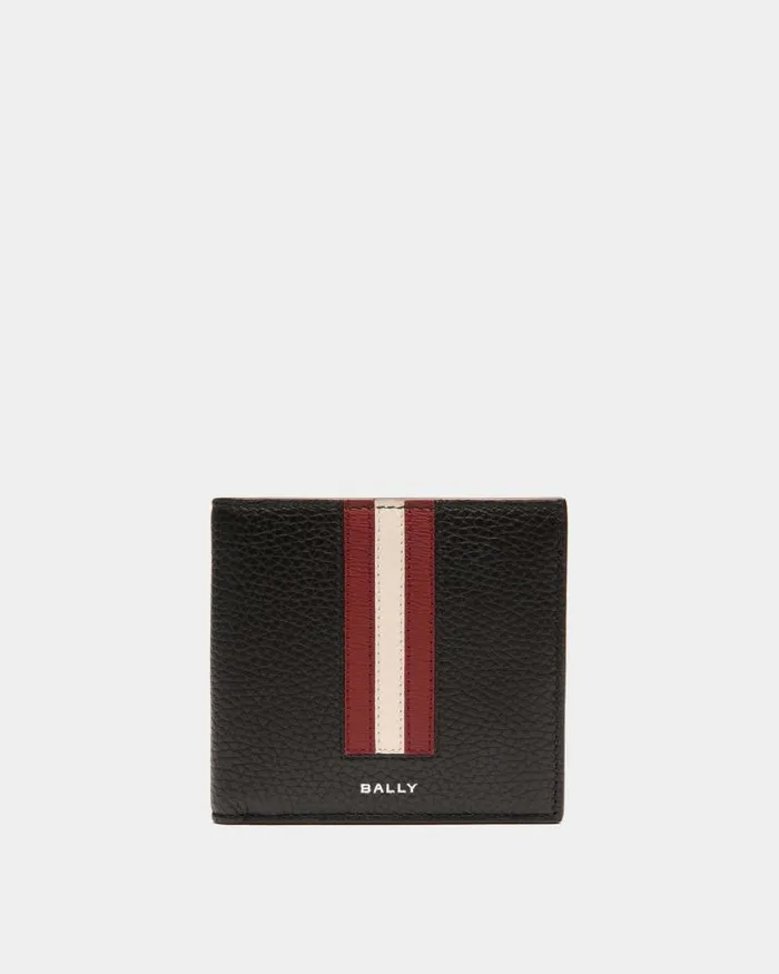 Men Bally Wallets and Card Holders Ribbon Bifold Wallet In Black Grained Leather Black Men Bally Wallets and Card Holders Ribbon Bifold Wallet In Black Grained Leather Black