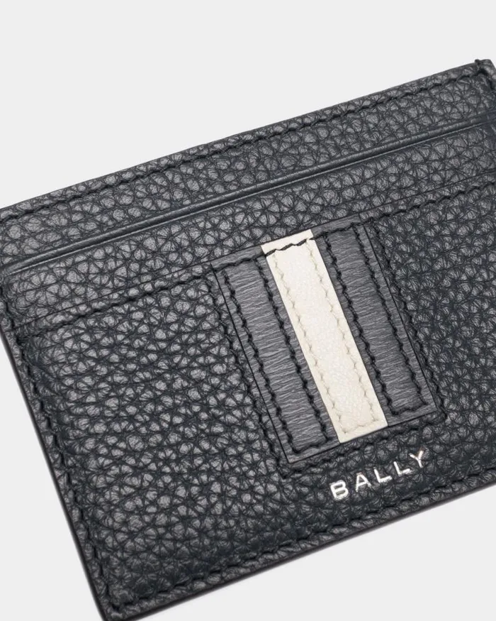 Men Bally Wallets and Card Holders Ribbon Business Card Holder In Midnight Leather Blue Men Bally Wallets and Card Holders Ribbon Business Card Holder In Midnight Leather Blue