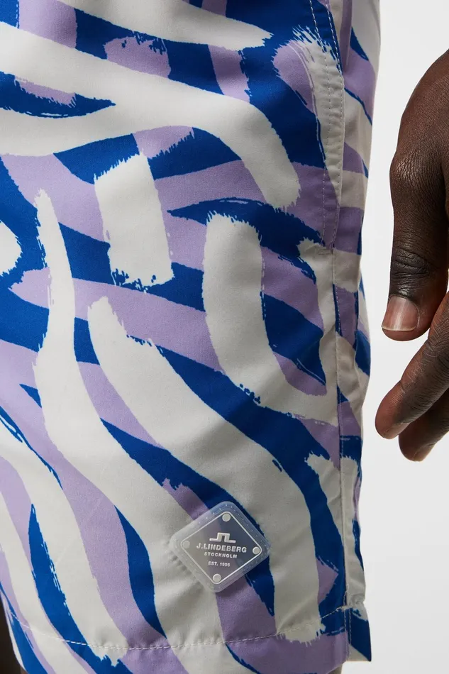 Men Banks Miami Swim Trunks Purple Painted Zebra JLindeberg Swim Shorts Men Banks Miami Swim Trunks Purple Painted Zebra JLindeberg Swim Shorts