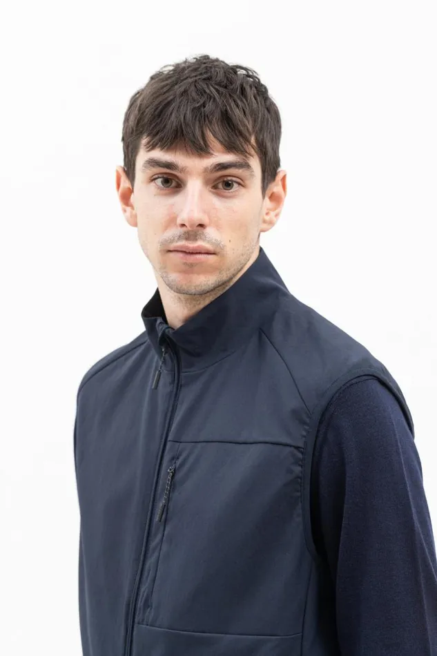 Men Birkholm Solotex Twill Vest Dark Navy Norse Projects Outerwear