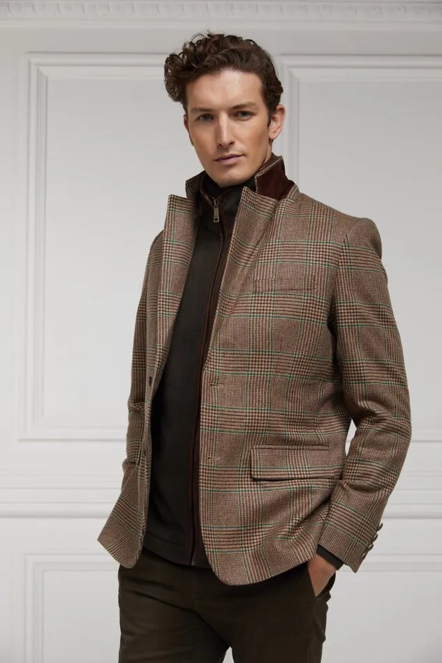 Men Blazers Holland Cooper The Single Breasted Blazer Clarence Check Forest