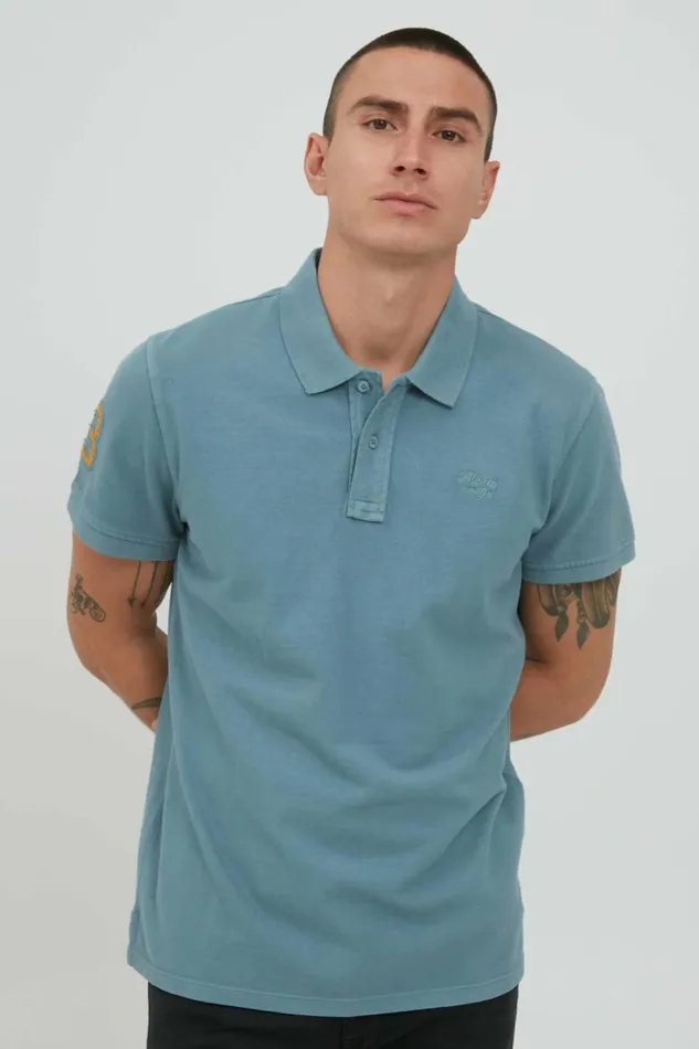 Men Blend Polos Polo Shirt Bluestone