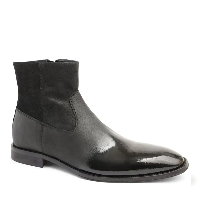 Men Boots Bruno Magli Armando Patent Ombre Suede Zip Boot 8211 Black