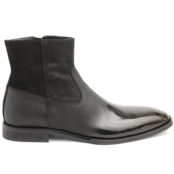 Men Boots Bruno Magli Armando Patent Ombre Suede Zip Boot 8211 Black