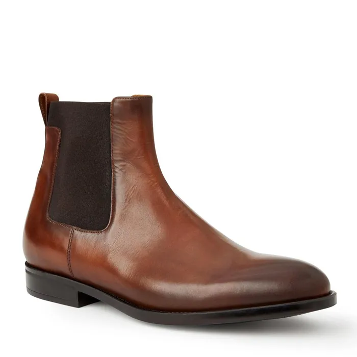Men Boots Bruno Magli Byron Double Gore Slipon BootCognac