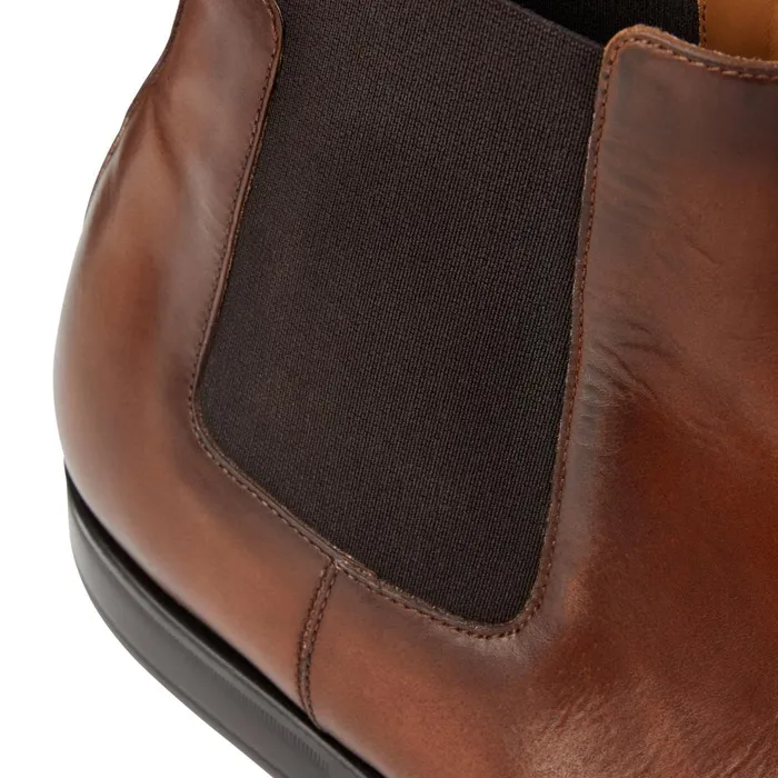 Men Boots Bruno Magli Byron Double Gore Slipon BootCognac