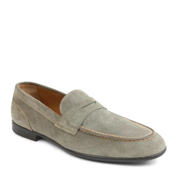 Men Casual Shoes Bruno Magli Silas Suede Loafer 8211 Taupe