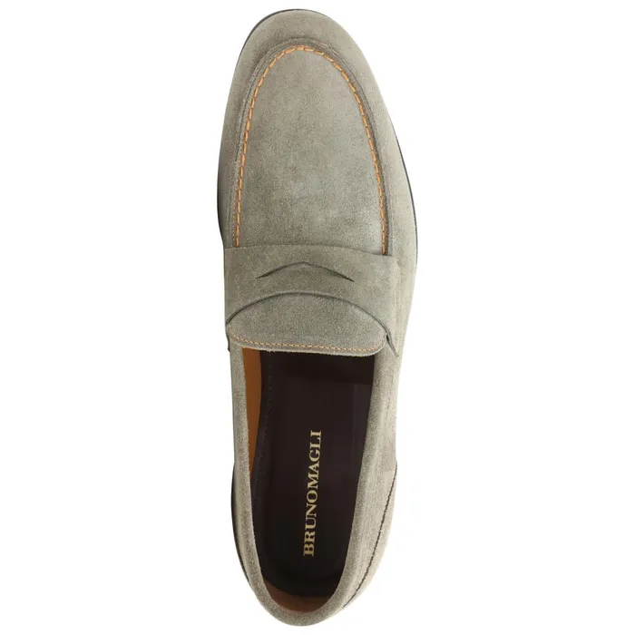 Men Casual Shoes Bruno Magli Silas Suede Loafer 8211 Taupe