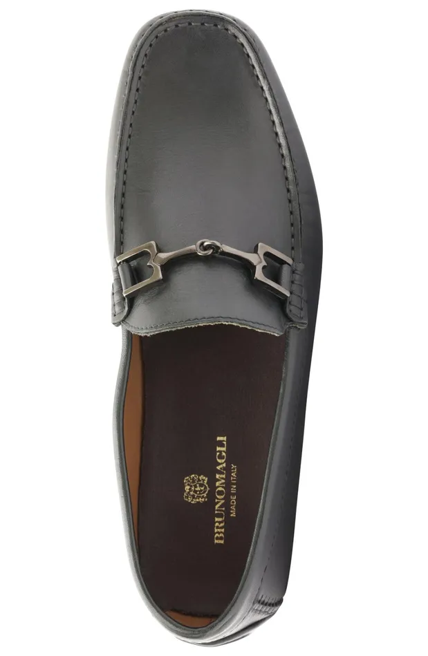 Men Casual Shoes Bruno Magli Xander Leather Driving Moccasin 8211 Black