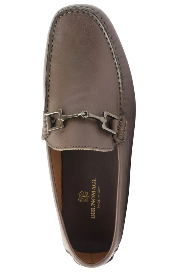 Men Casual Shoes Bruno Magli Xander Leather Driving Moccasin 8211 Brown