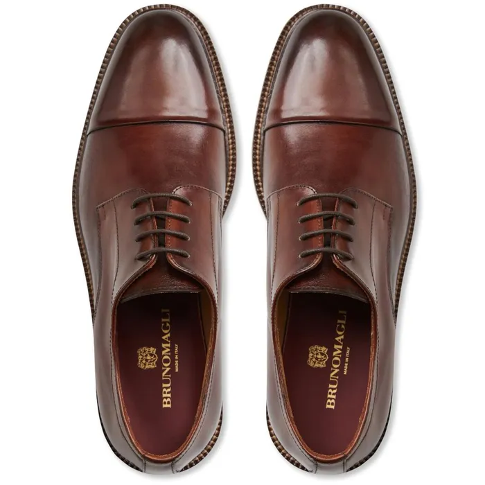 Men Dress Shoes Bruno Magli Aydin Cap Toe Leather DerbyCognac