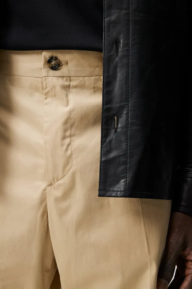 Men Dropper Light Cotton Pants Safari Beige JLindeberg Tailored Trousers Men Dropper Light Cotton Pants Safari Beige JLindeberg Tailored Trousers