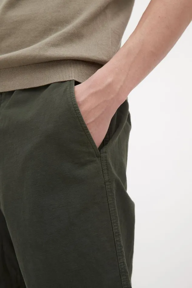 Men Ezra Relaxed Cotton Linen Short Spruce Green Norse Projects Shorts