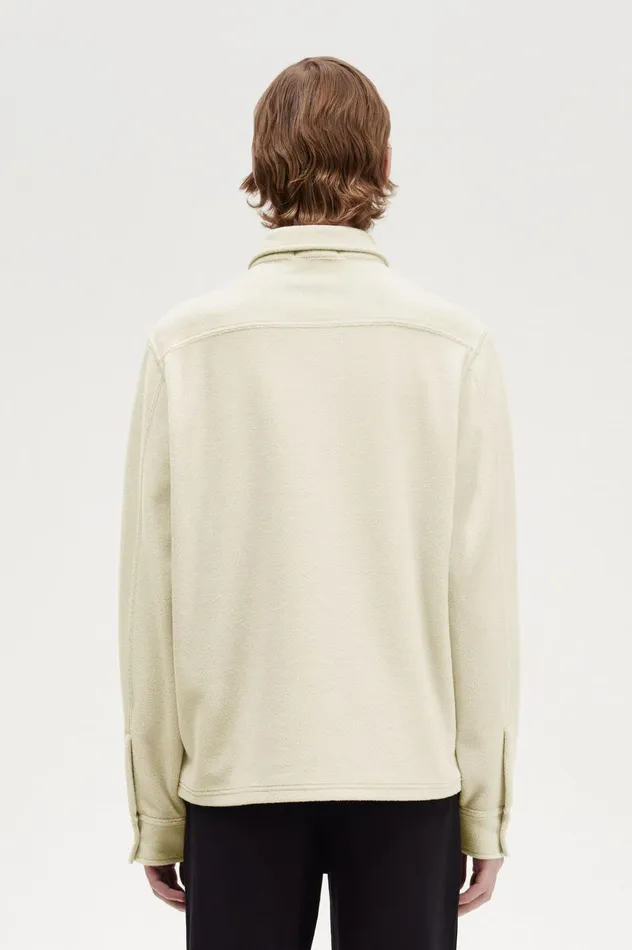 Men Fleece Overshirt Oatmeal Fred Perry Overshirts