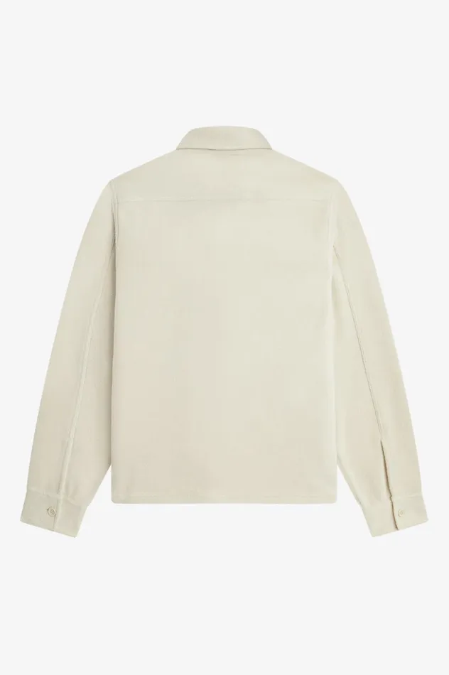 Men Fleece Overshirt Oatmeal Fred Perry Overshirts