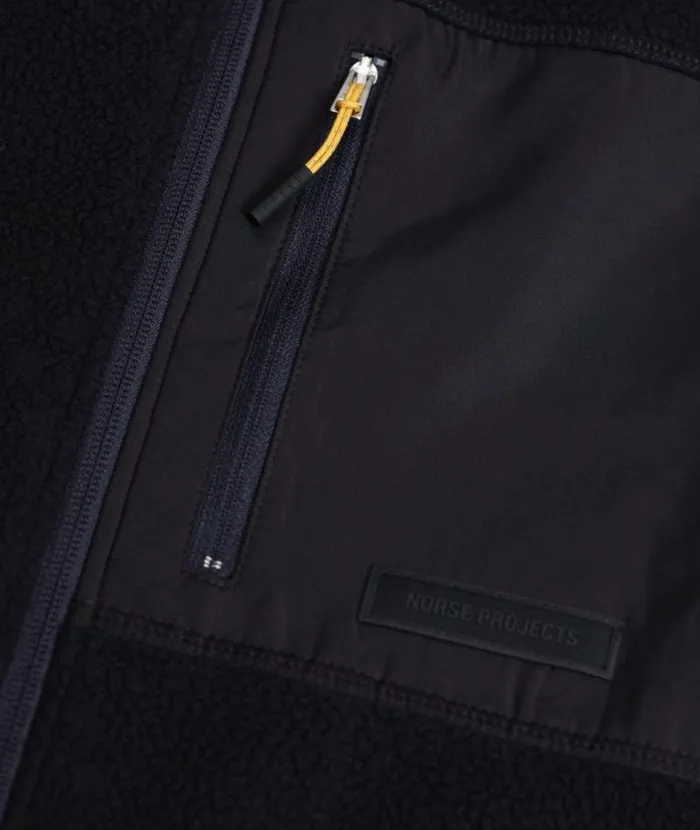 Men Frederik Fleece Full Zip Jacket Dark Navy Norse Projects Outerwear