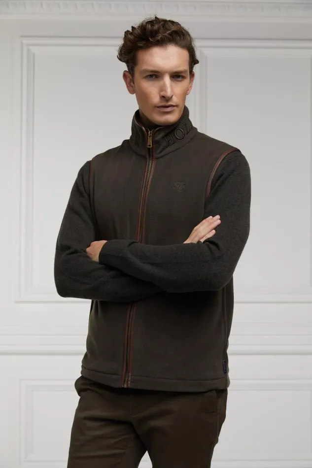 Men Gilets Holland Cooper Country Fleece Gilet Khaki