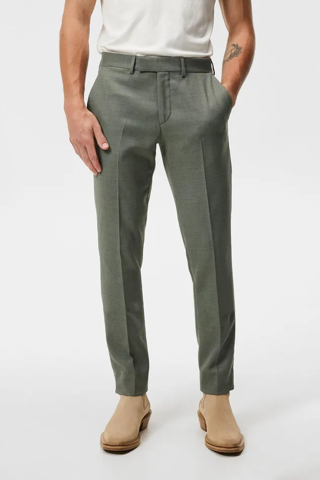 Men Grant Active Hopsack Pants Aloe JLindeberg Tailored Trousers
