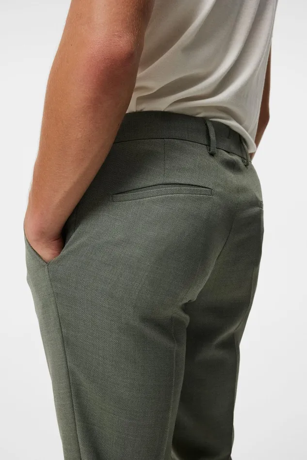 Men Grant Active Hopsack Pants Aloe JLindeberg Tailored Trousers Men Grant Active Hopsack Pants Aloe JLindeberg Tailored Trousers