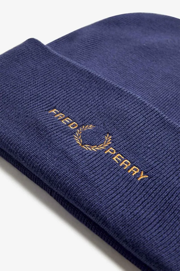 Men Graphic Beanie French Navydark Caramel Fred Perry Accessories