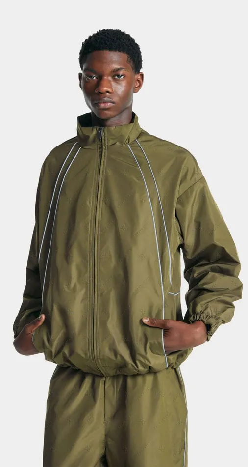 Men Green Taye Logo Relaxed Track Jacket Daily Paper Jackets Men Green Taye Logo Relaxed Track Jacket Daily Paper Jackets
