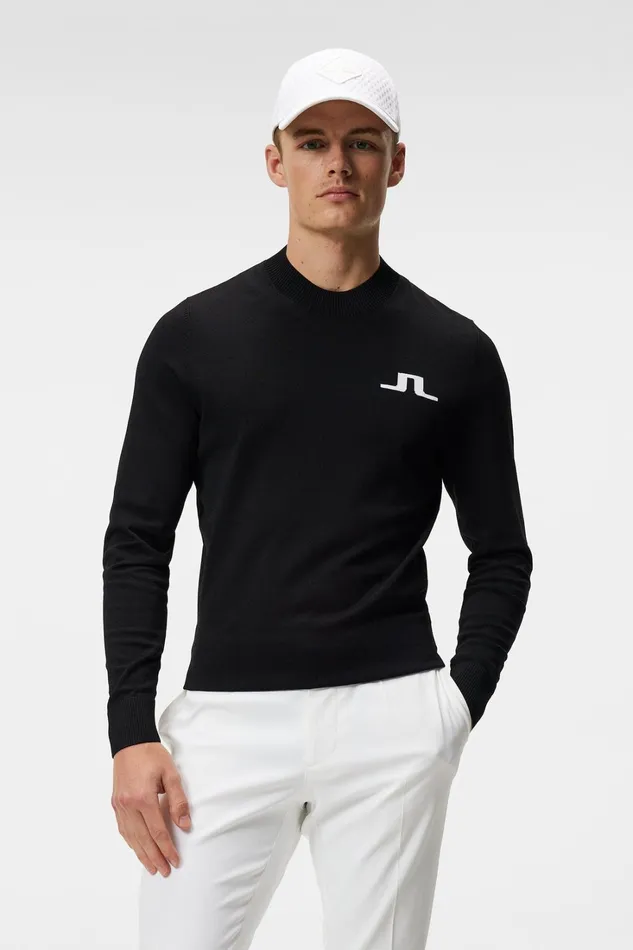 Men Gus Knitted Sweater Black JLindeberg Knitwear