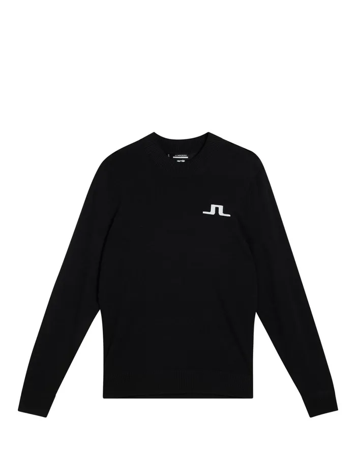 Men Gus Knitted Sweater Black JLindeberg Knitwear Men Gus Knitted Sweater Black JLindeberg Knitwear