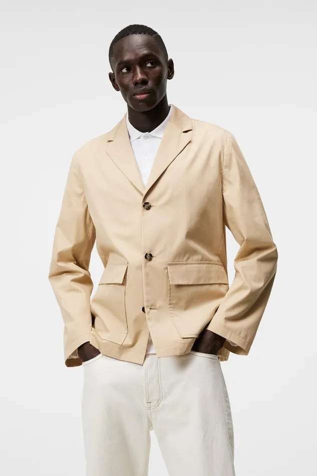 Men Jack Light Cotton Blazer Safari Beige JLindeberg Blazers