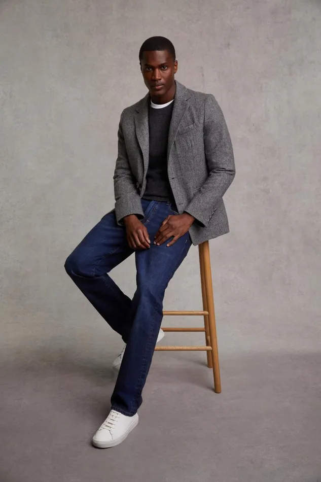 Men Jeans Holland Cooper Classic Straight Jean Washed Indigo Men Jeans Holland Cooper Classic Straight Jean Washed Indigo
