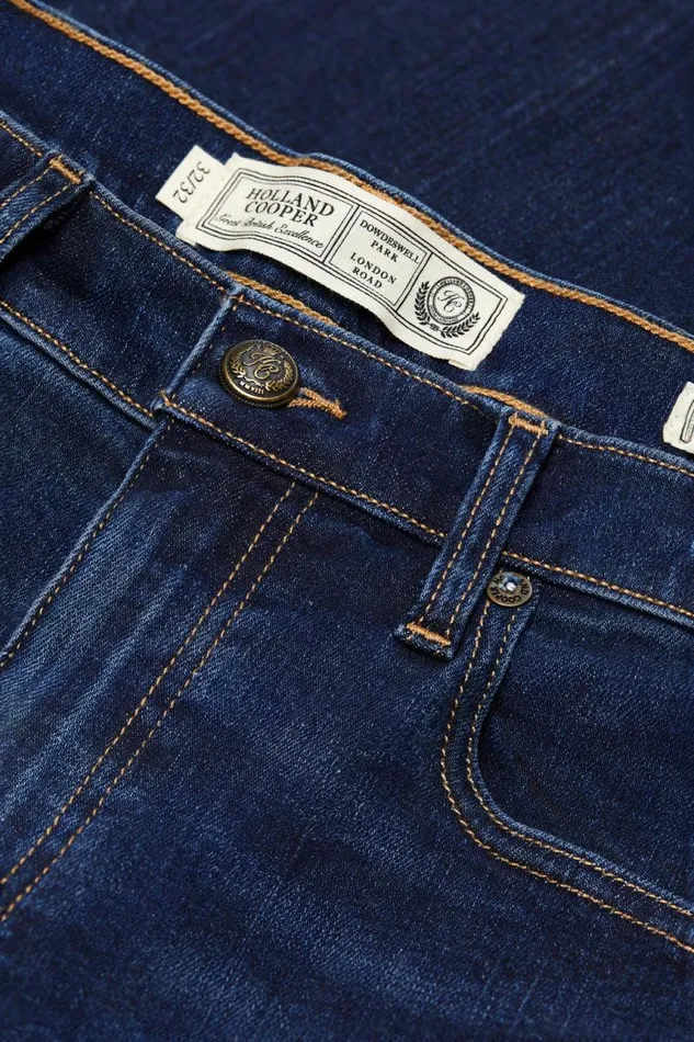 Men Jeans Holland Cooper Classic Straight Jean Washed Indigo Men Jeans Holland Cooper Classic Straight Jean Washed Indigo